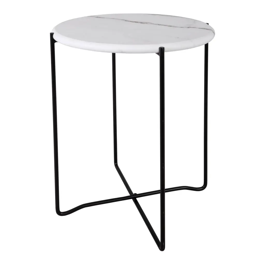 Azzate Side Table with White Marble Effect