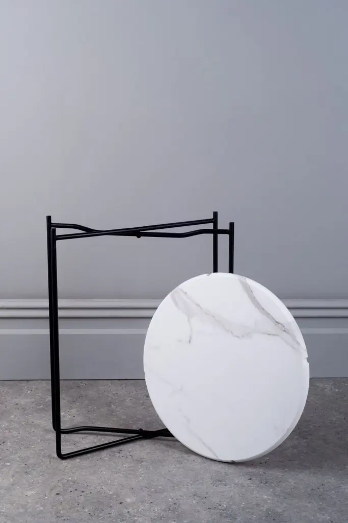 Azzate Side Table with White Marble Effect