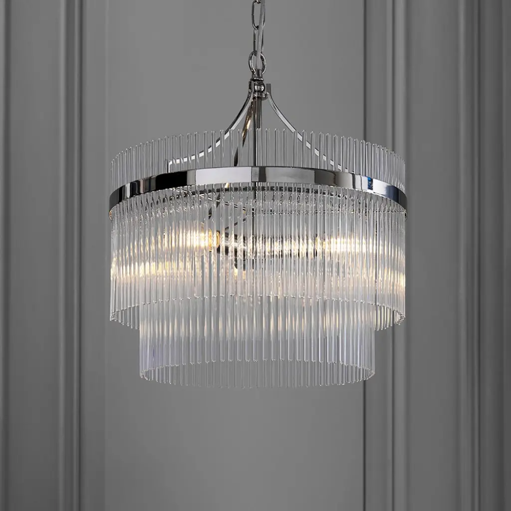 Marietta 3 Light Bright Nickel Pendant