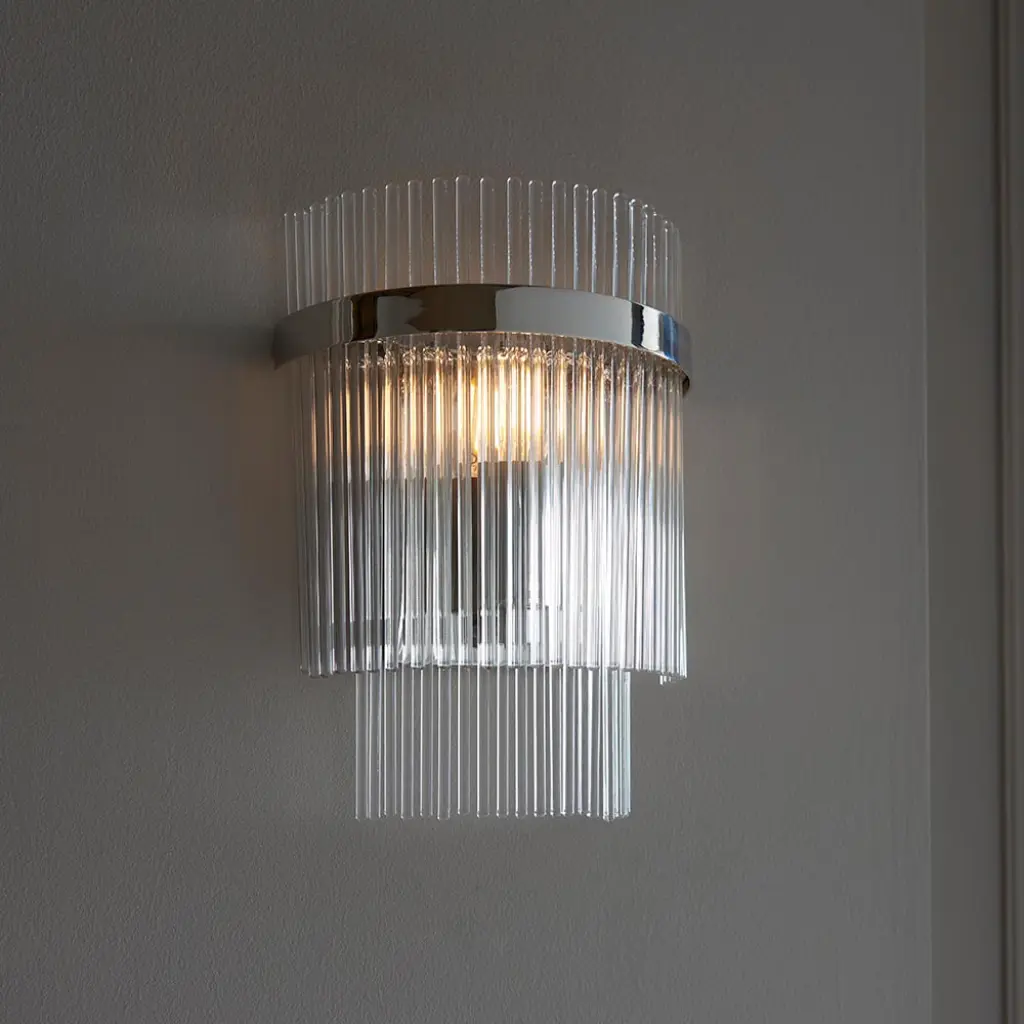 Marietta Bright Nickel Wall Light