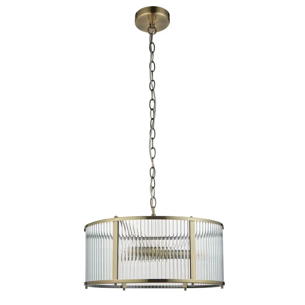 Ridgeton 3 Light Antique Brass Pendant