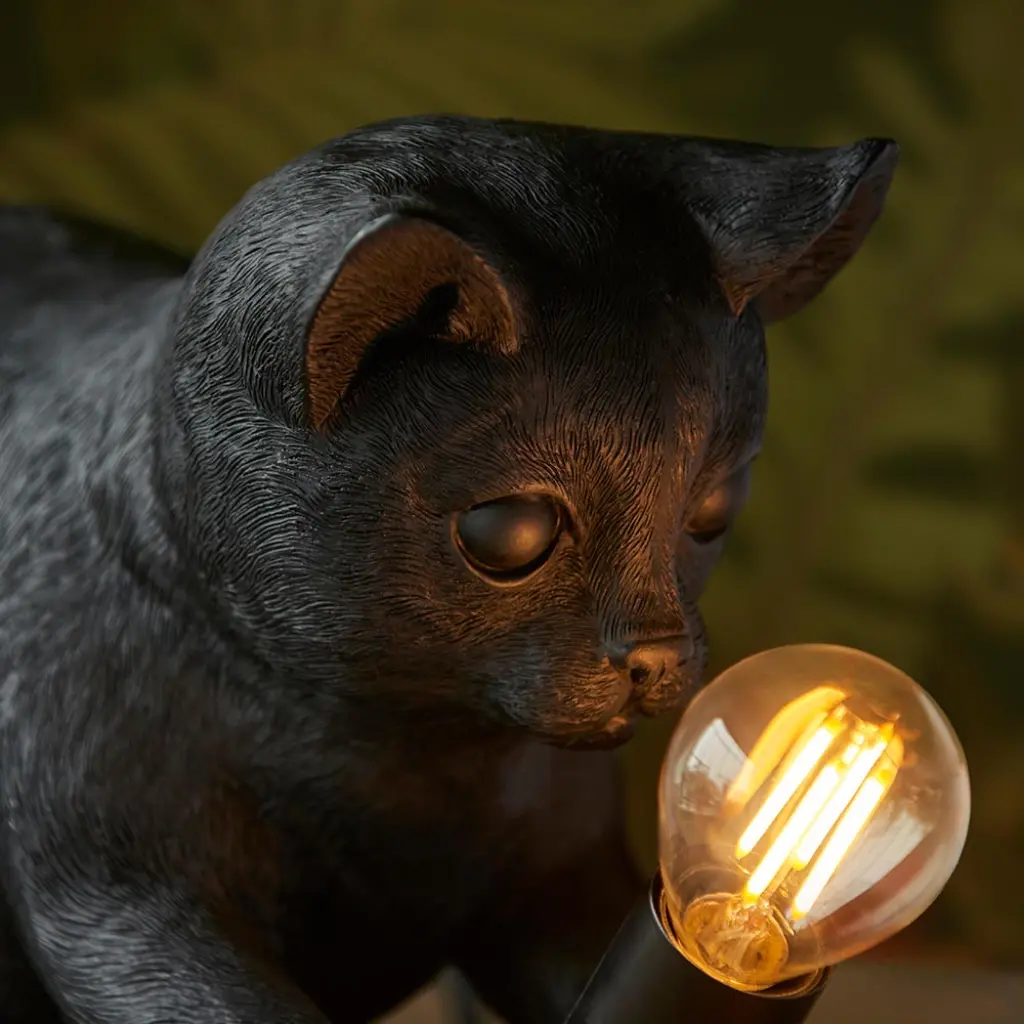 Kitten Table Lamp in Black Finish