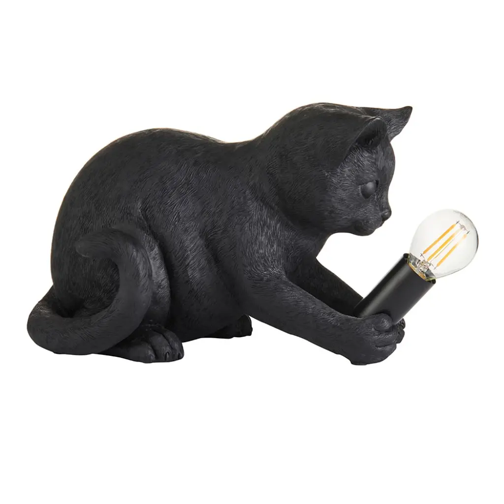 Kitten Table Lamp in Black Finish