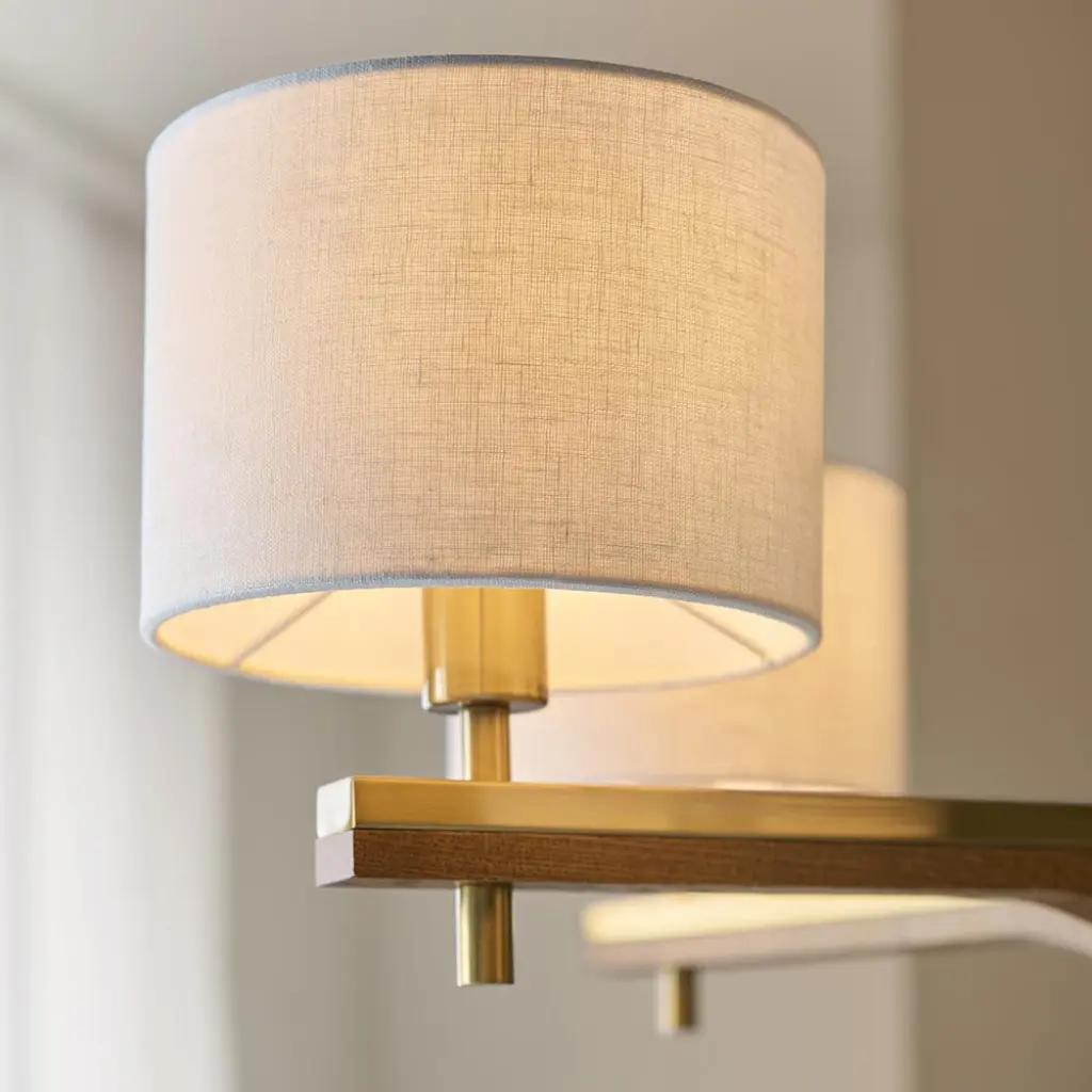 Heathcliff Ceiling Pendant in Ash Wood & Brass Finish