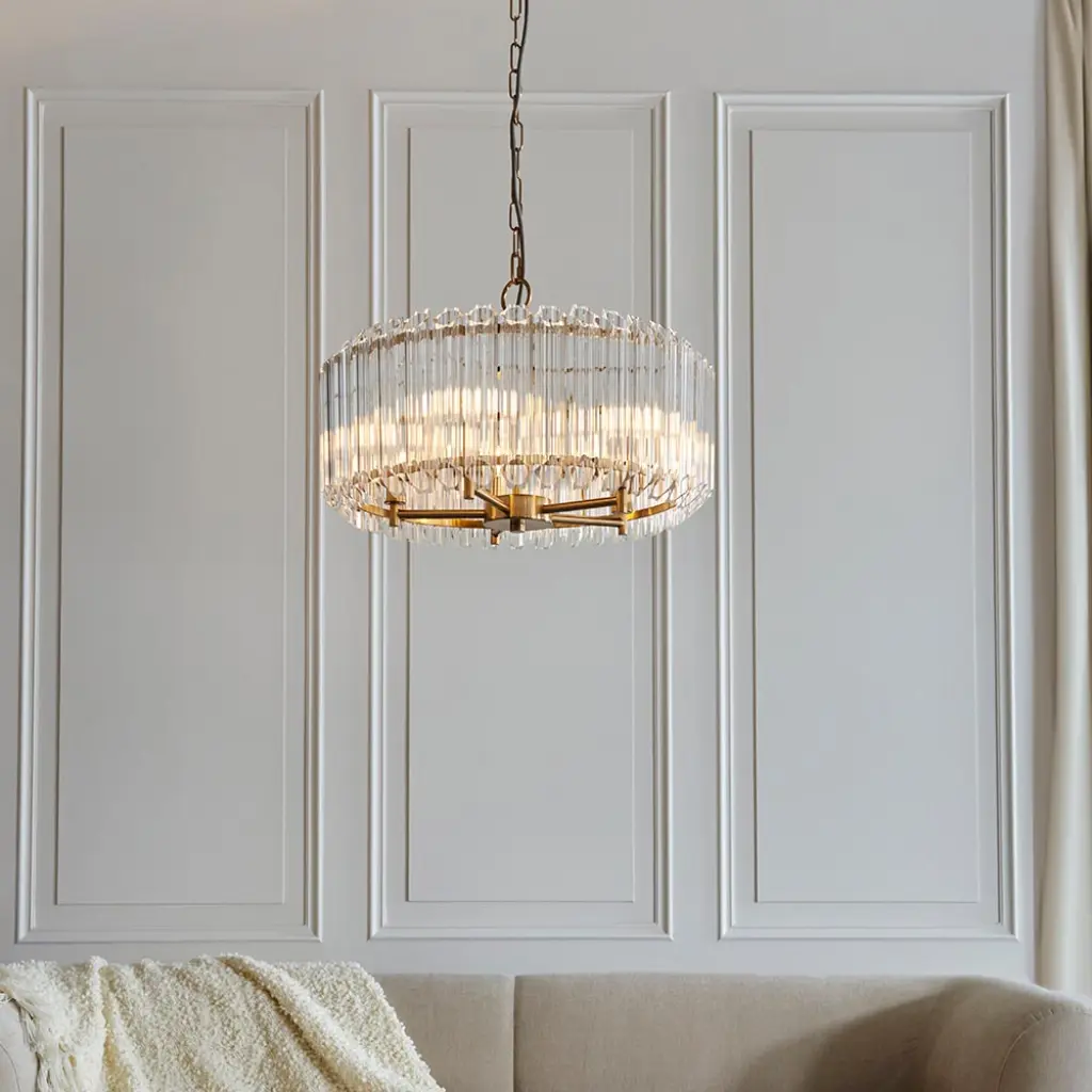 Valentina 5 Light Aged Brass Ceiling Pendant