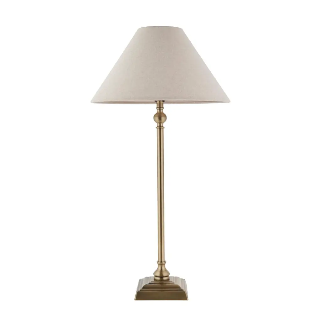 Lille Antique Brass Table Lamp C/W Shade