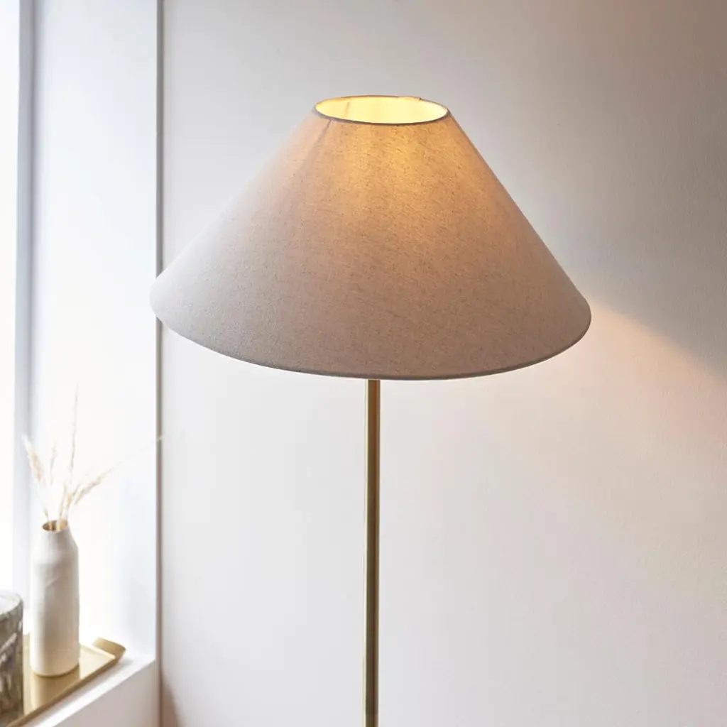 Lille Antique Brass Floor Lamp C/W Shade