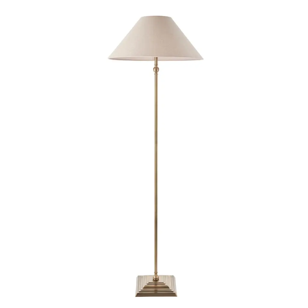 Lille Antique Brass Floor Lamp C/W Shade