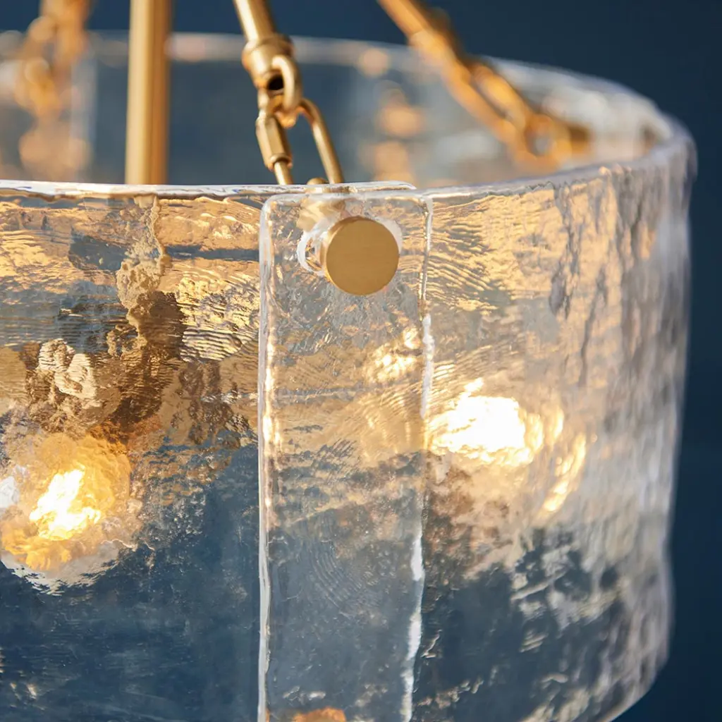 Keller 4 Light Ceiling Pendant with Cylindrical Textured Glass