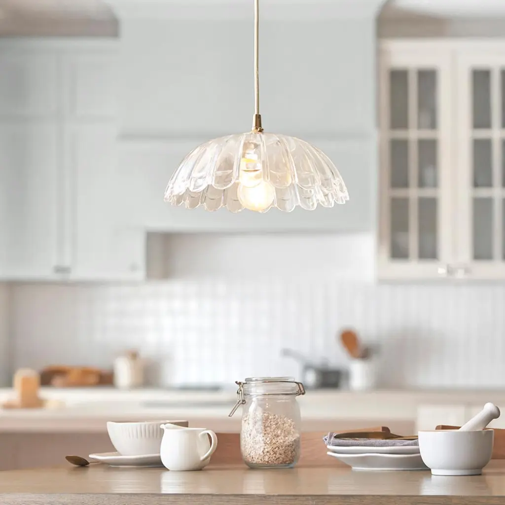Camellia Easyfit Scalloped Glass Shade at 297mm