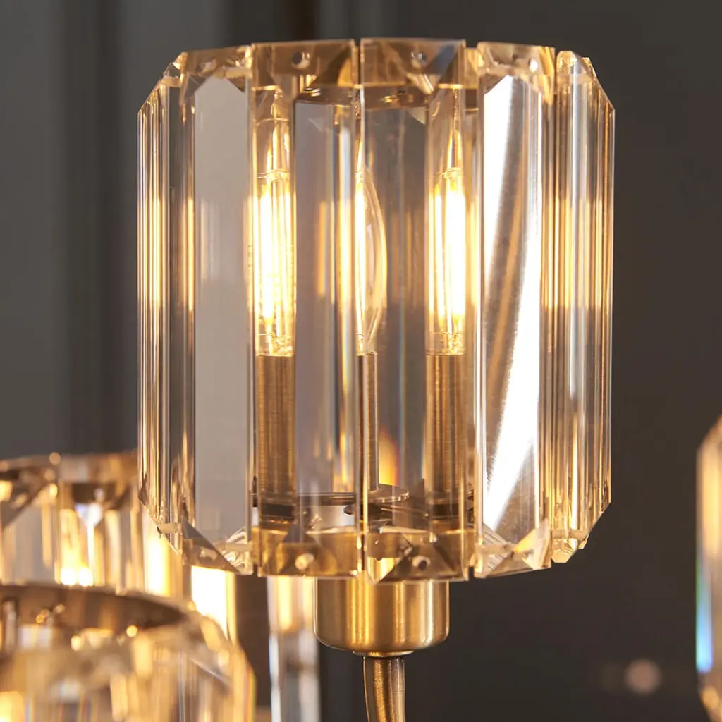 Berenice Tiered Antique Brass 9 Light Pendant