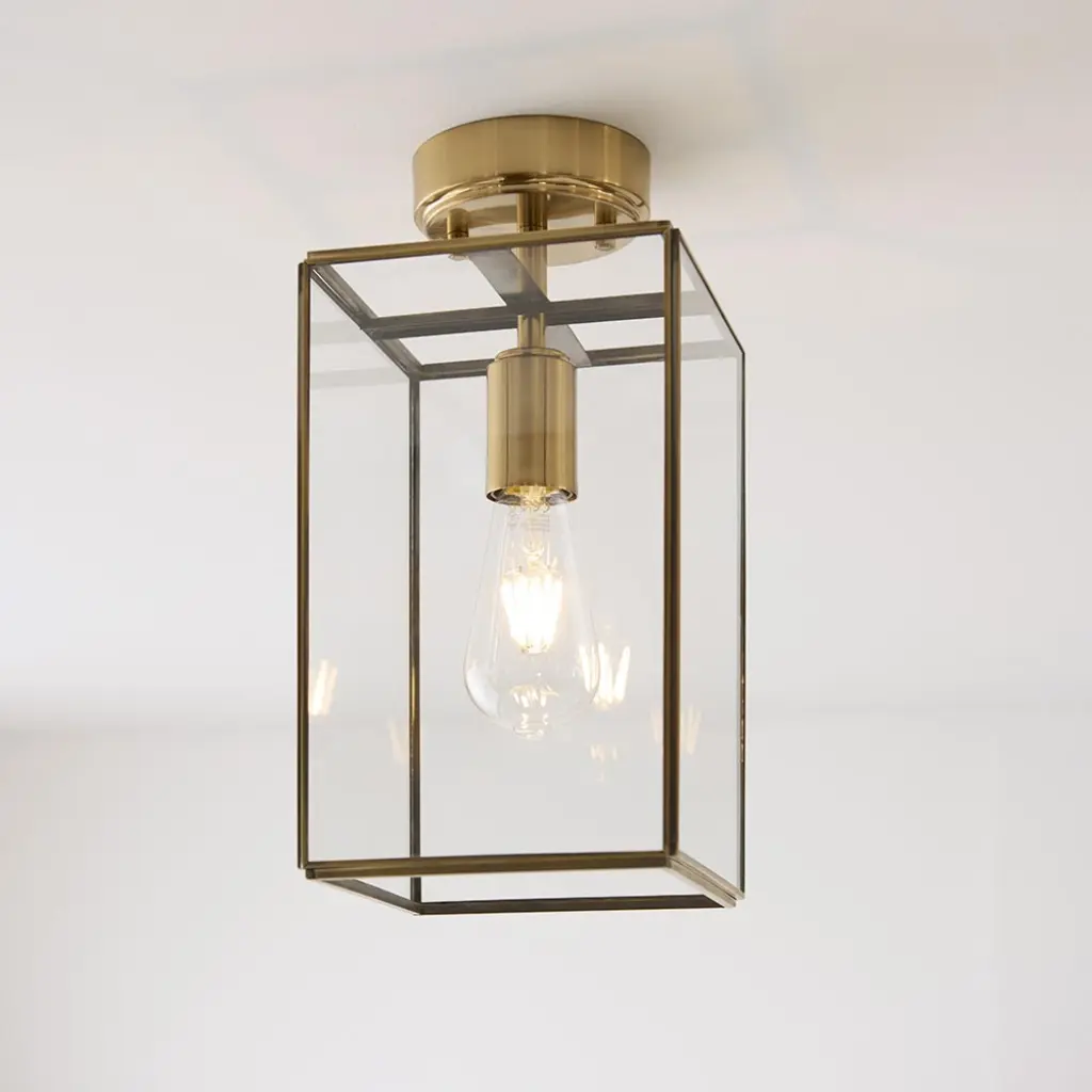 Hammond Brushed Brass & Glass Flush Fitting