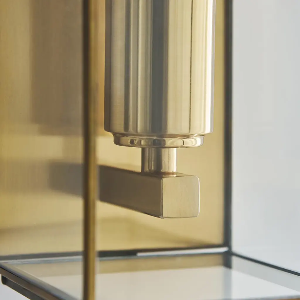 Hammond Brushed Brass & Glass Wall Light