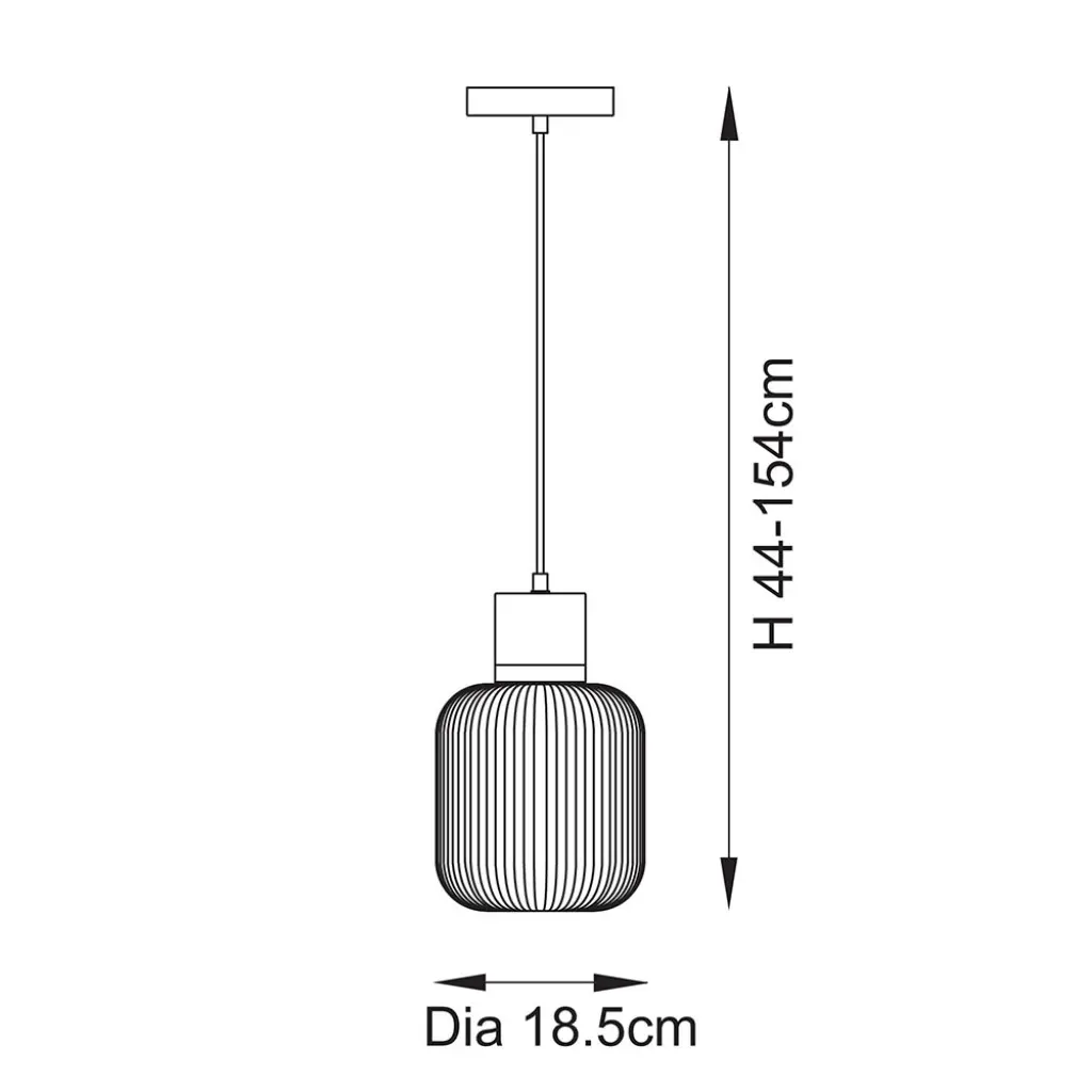 Travi Natural Travertime Stone Pendant C/W Ribbed Glass