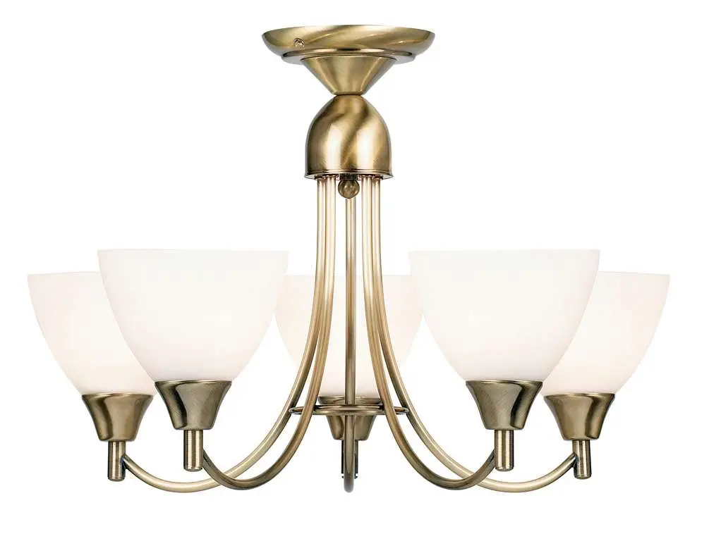Alton 5-Light Antique Brass Dual Mount Fitting