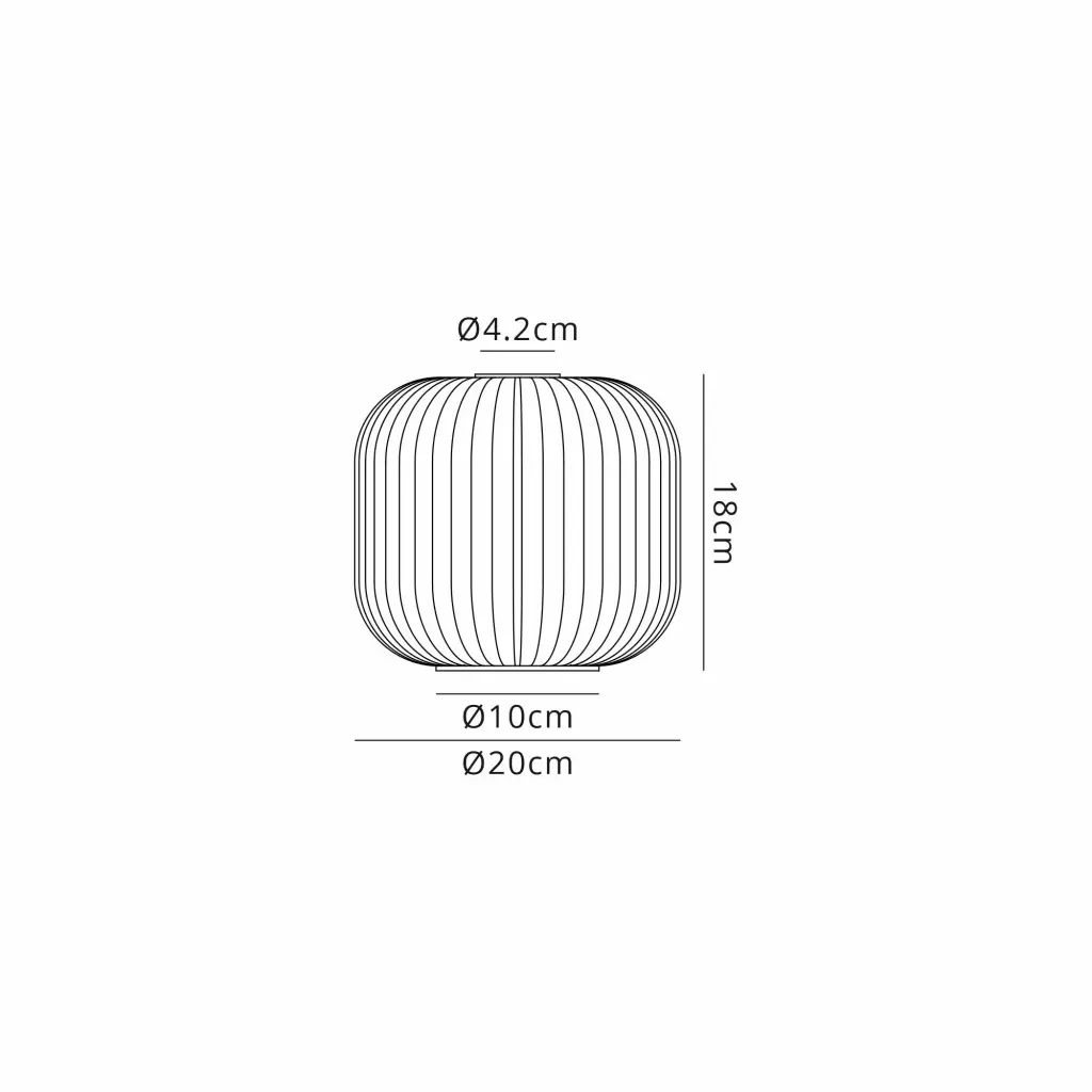 Meel 20cm Pumpkin Clear Ribbed Glass