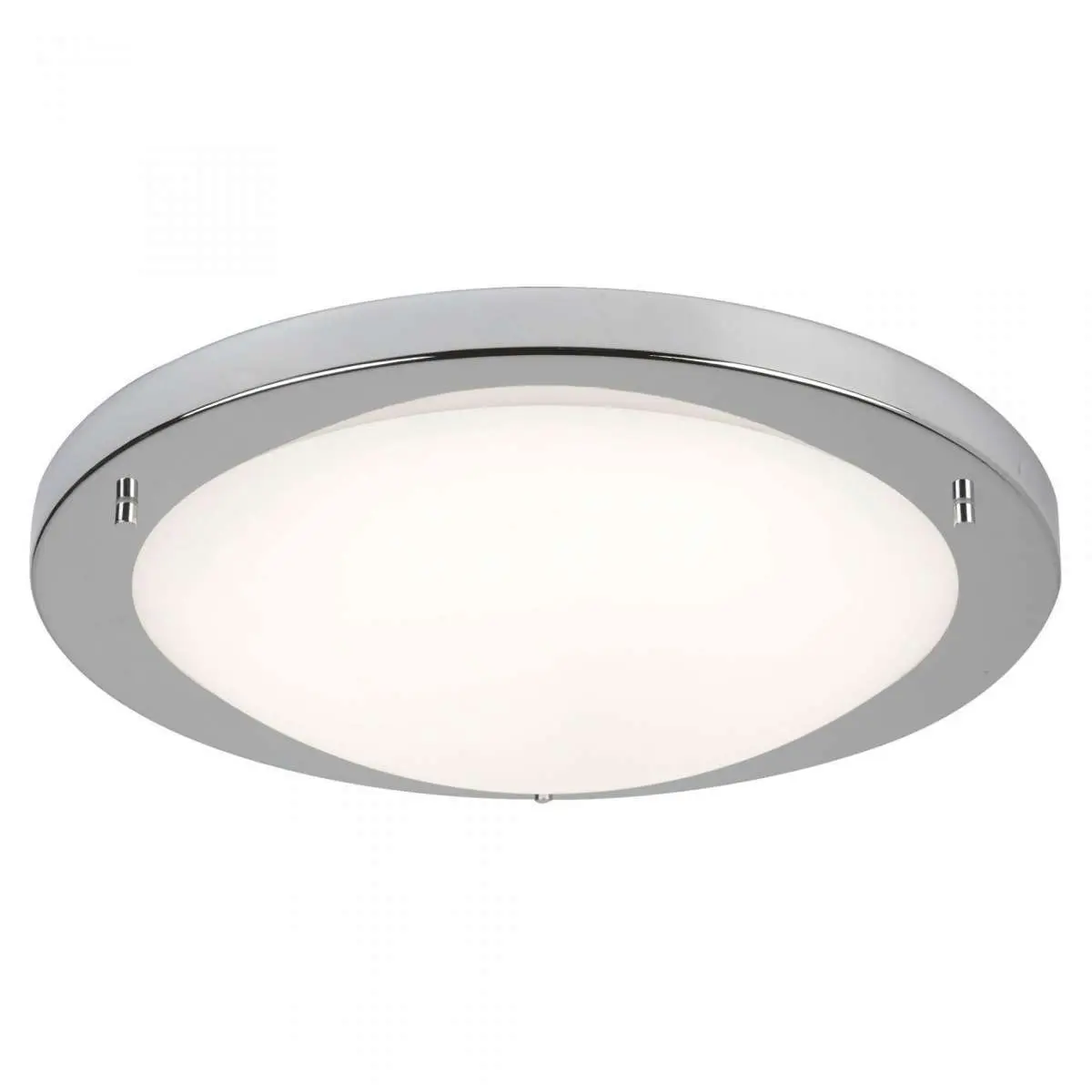 20W LED Flush Satin Silver Fitting with Opal Glass