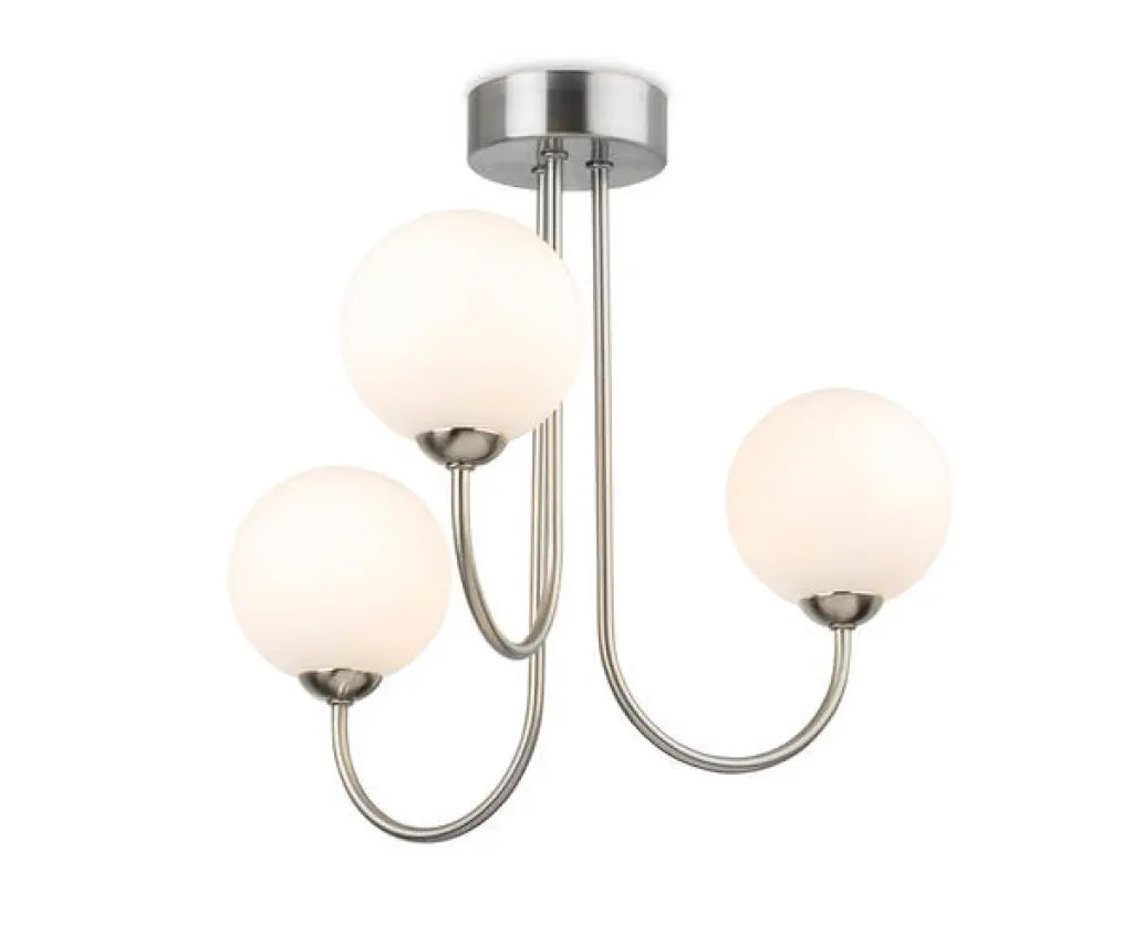 Lyndon 3 Ceiling Light in Bushed Steel