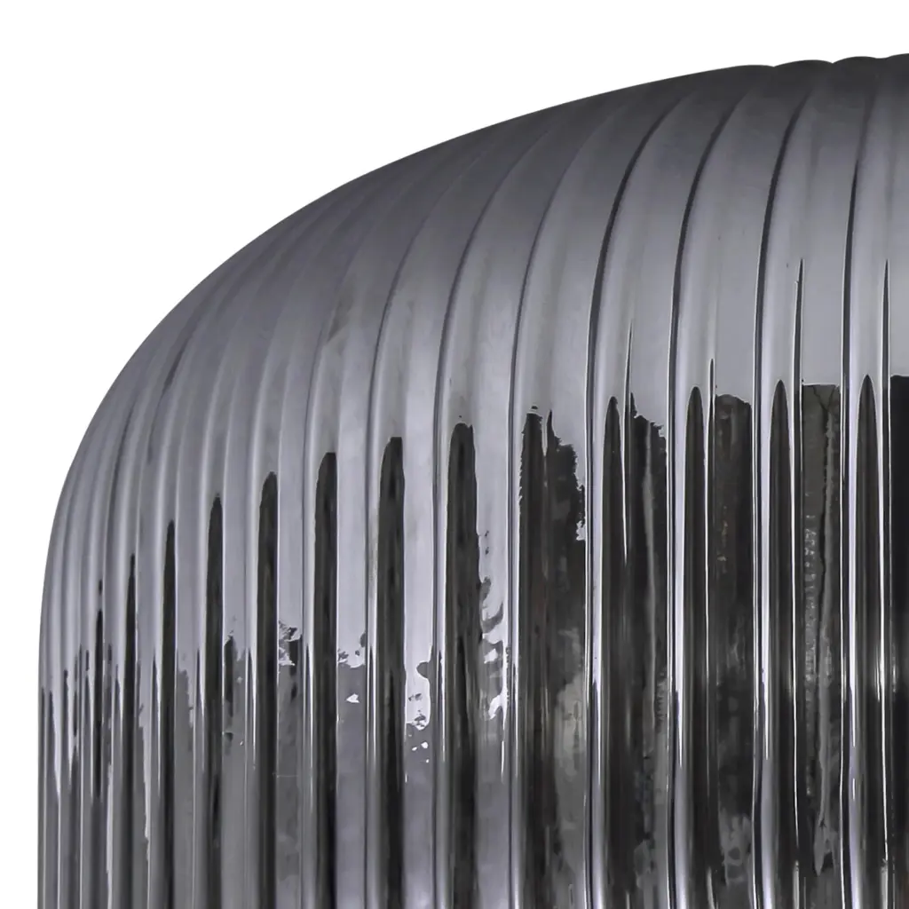 Meel 30cm Pumpkin Smoked Ribbed Glass