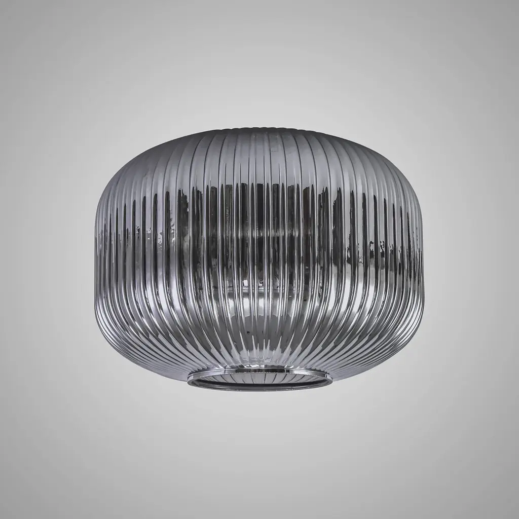 Meel 30cm Pumpkin Smoked Ribbed Glass