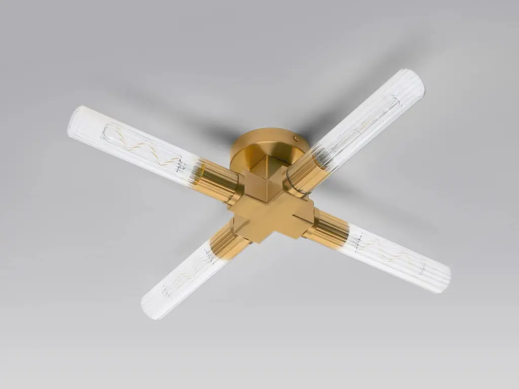 Dee 4 Light Gold Bathroom Ceiling Fitting IP44
