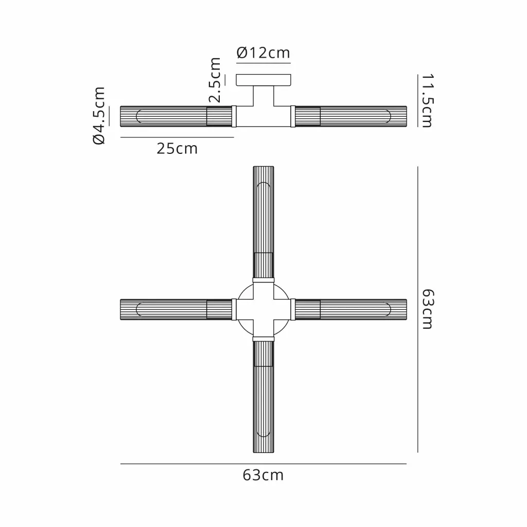 Dee 4 Light Satin Nickel Bathroom Ceiling Fitting IP44