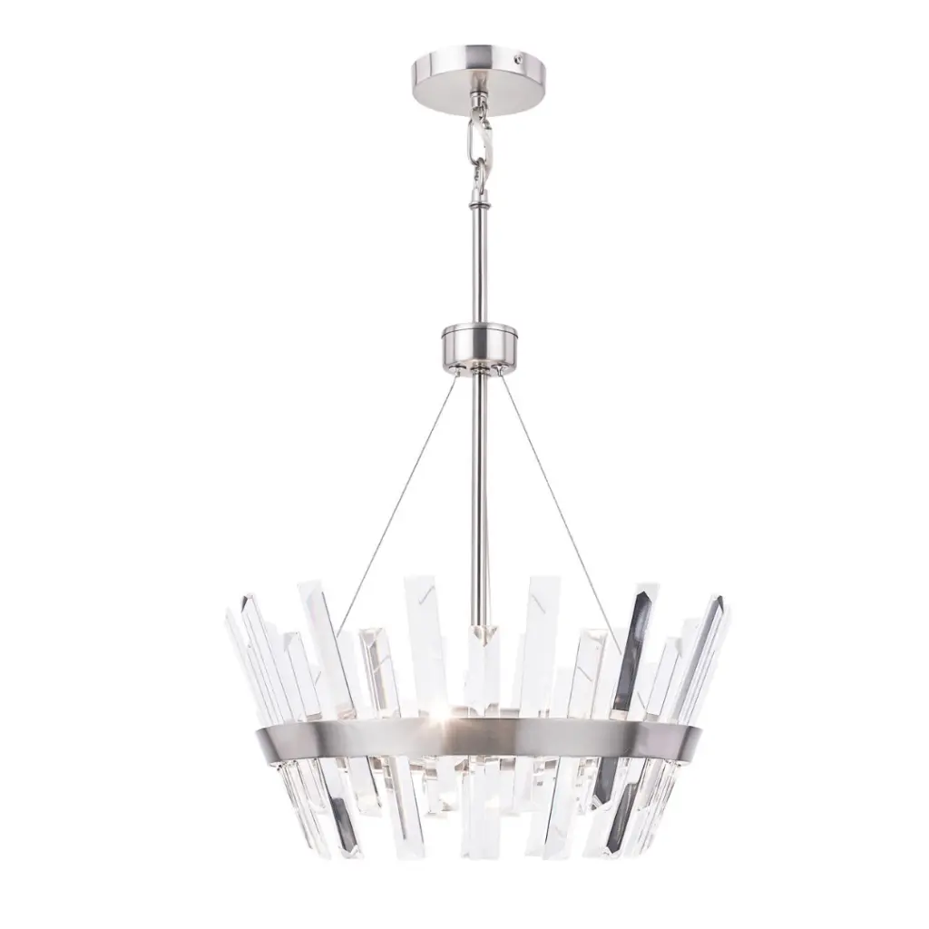 Strata 3 Light Crystal Pendant Satin Chrome