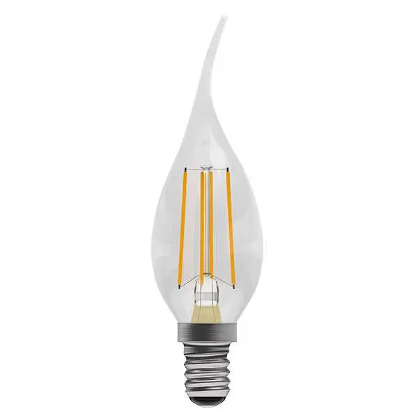 Bell 4W LED Filament Bent Tip Candle SES Clear 2700K