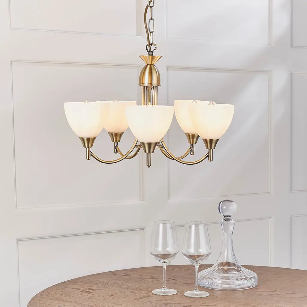 Alton 5-Light Antique Brass Dual Mount Fitting
