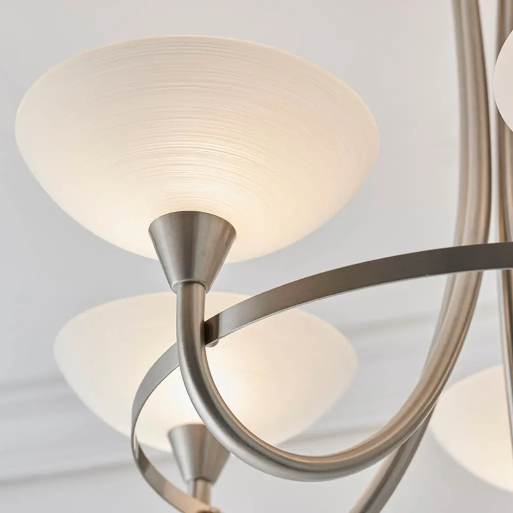 Cagney 5 Light Satin Chrome Semi Flush
