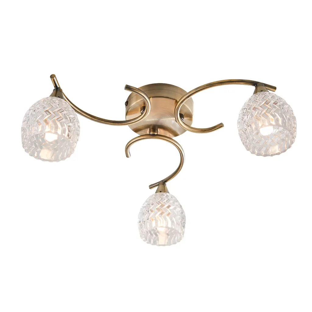 Boyer 3 Light Antique Brass Semi Flush