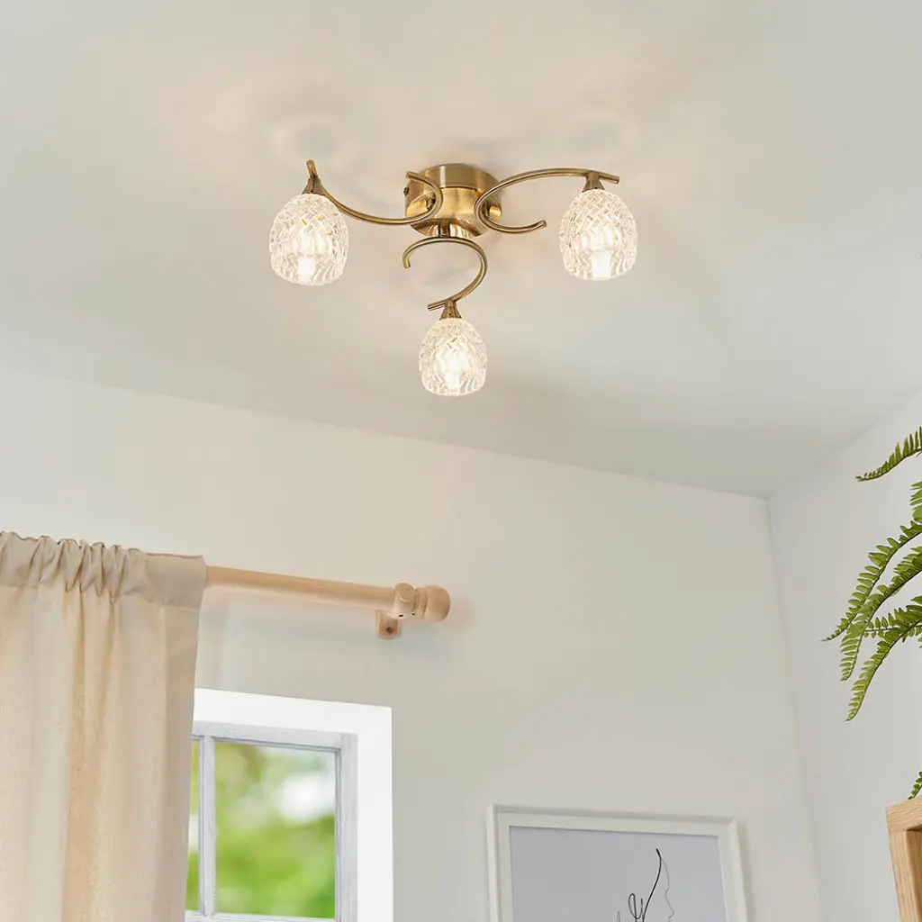 Boyer 3 Light Antique Brass Semi Flush
