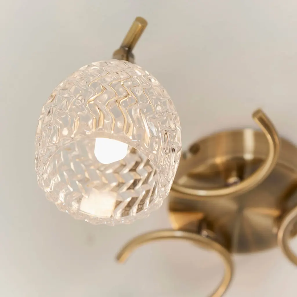 Boyer 3 Light Antique Brass Semi Flush