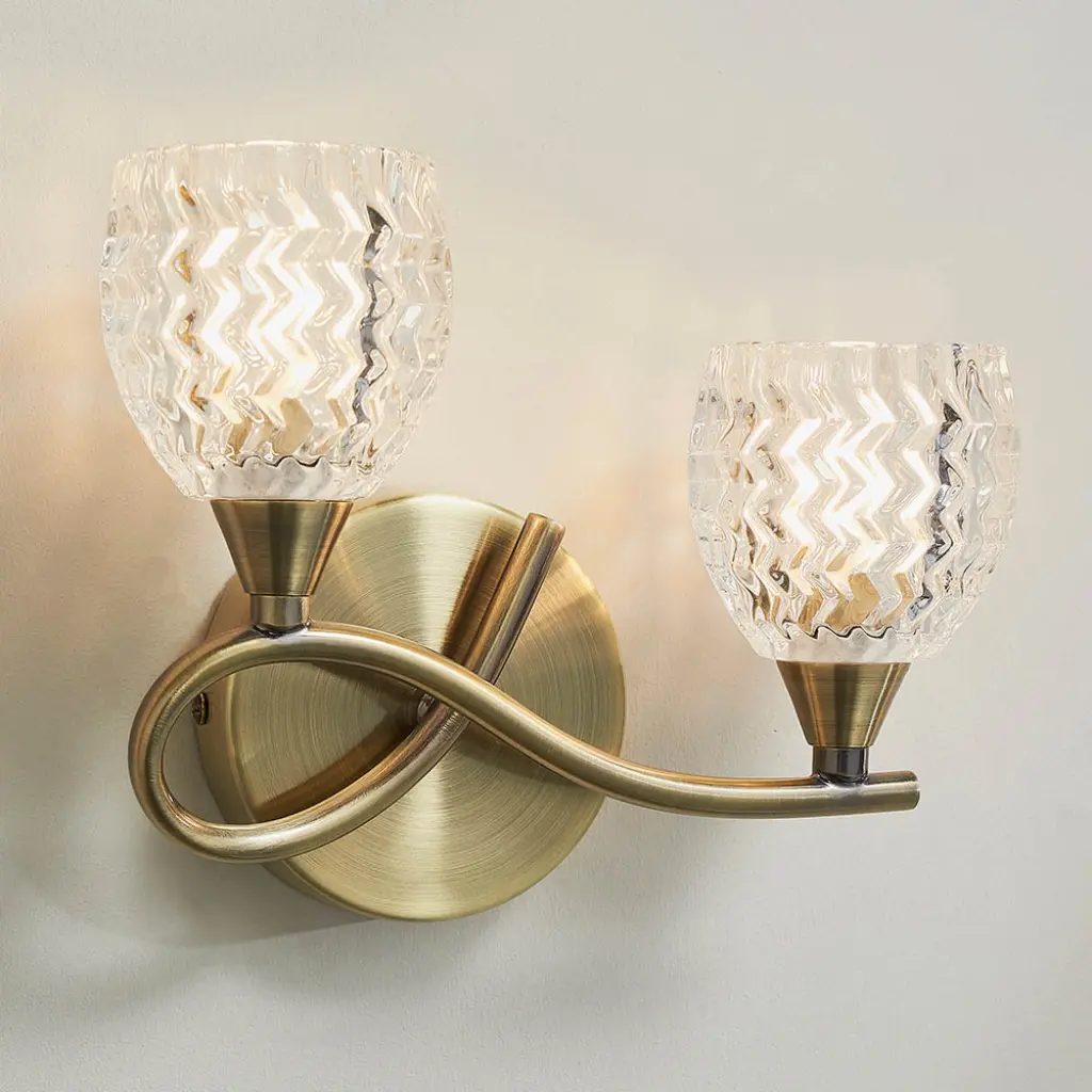 Boyer 2 Light Wall Light in Antique Brass