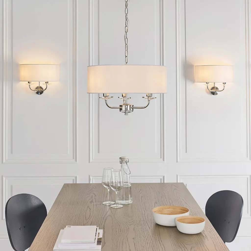 Nixon 2 light double Wall Fitting in Bright Nickel