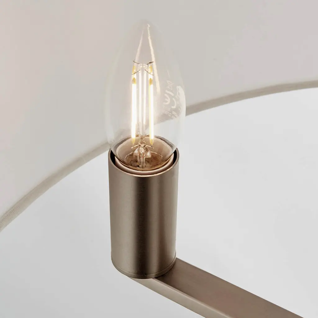 Daley 3 Light Drum Pendant in Nickel C/W Large White Shade