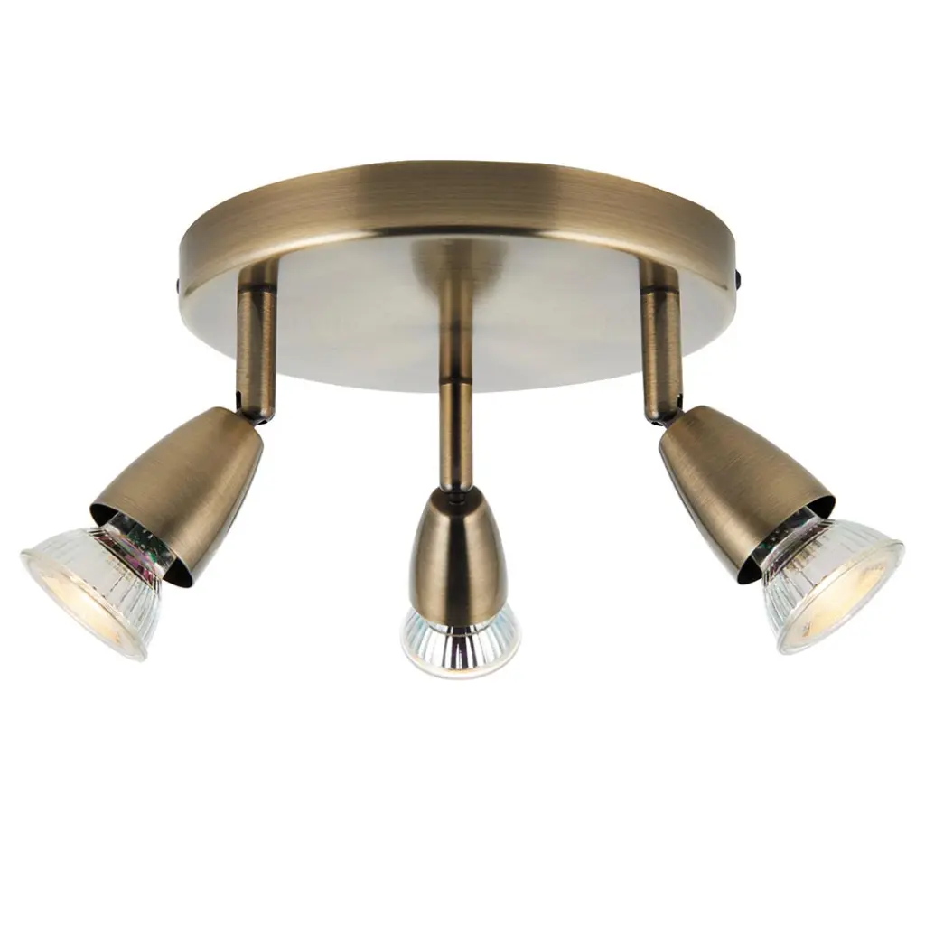 Amalfi 3 Light Round Antique Brass