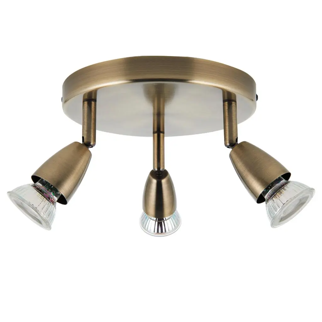 Amalfi 3 Light Round Antique Brass