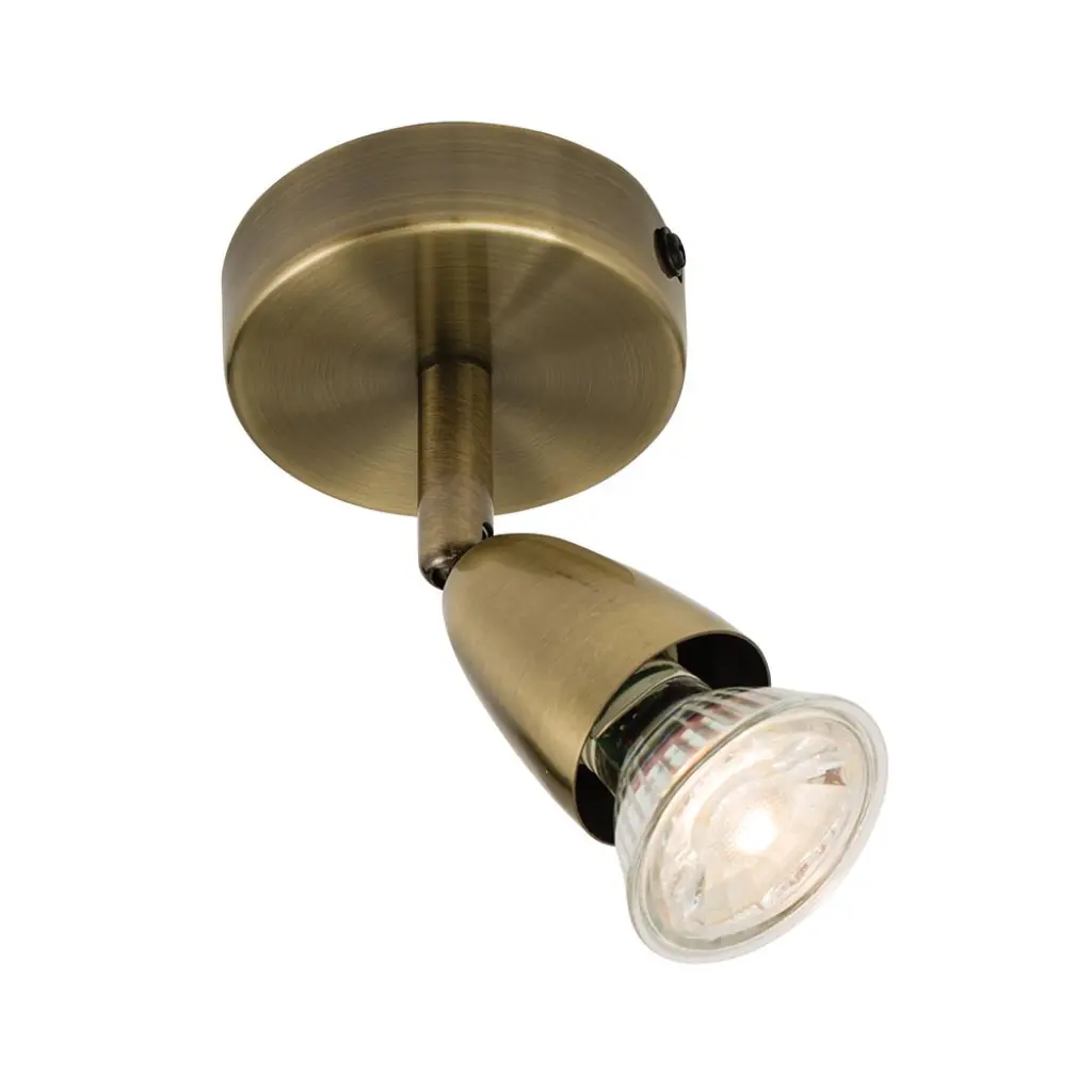 Amalfi Single Spotlight in Antique Brass
