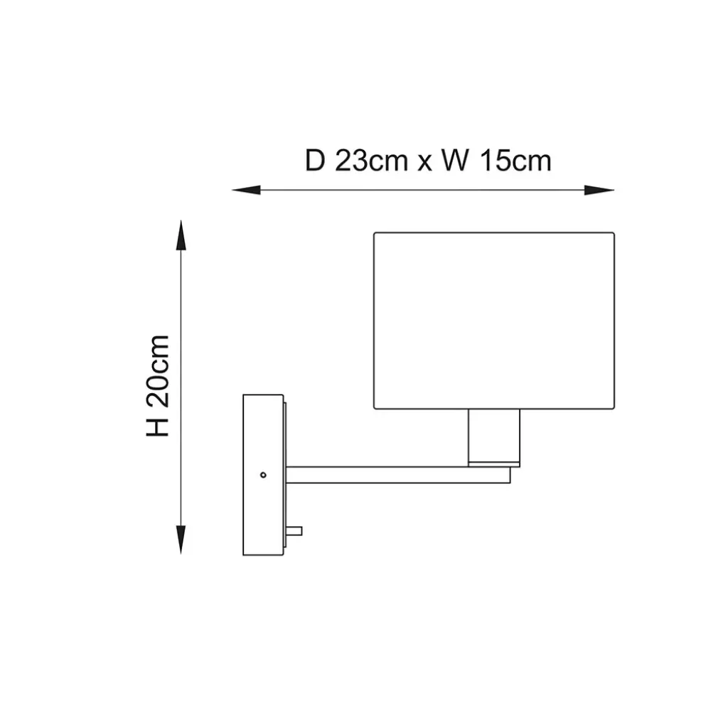 Daley Wall Light in Nickel C/W White Shade