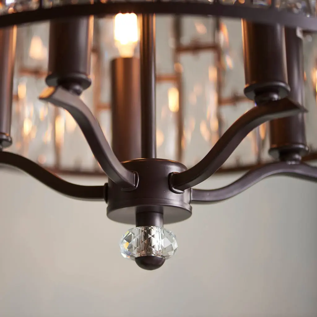 Belle 5 Light Pendant Bronze Finish