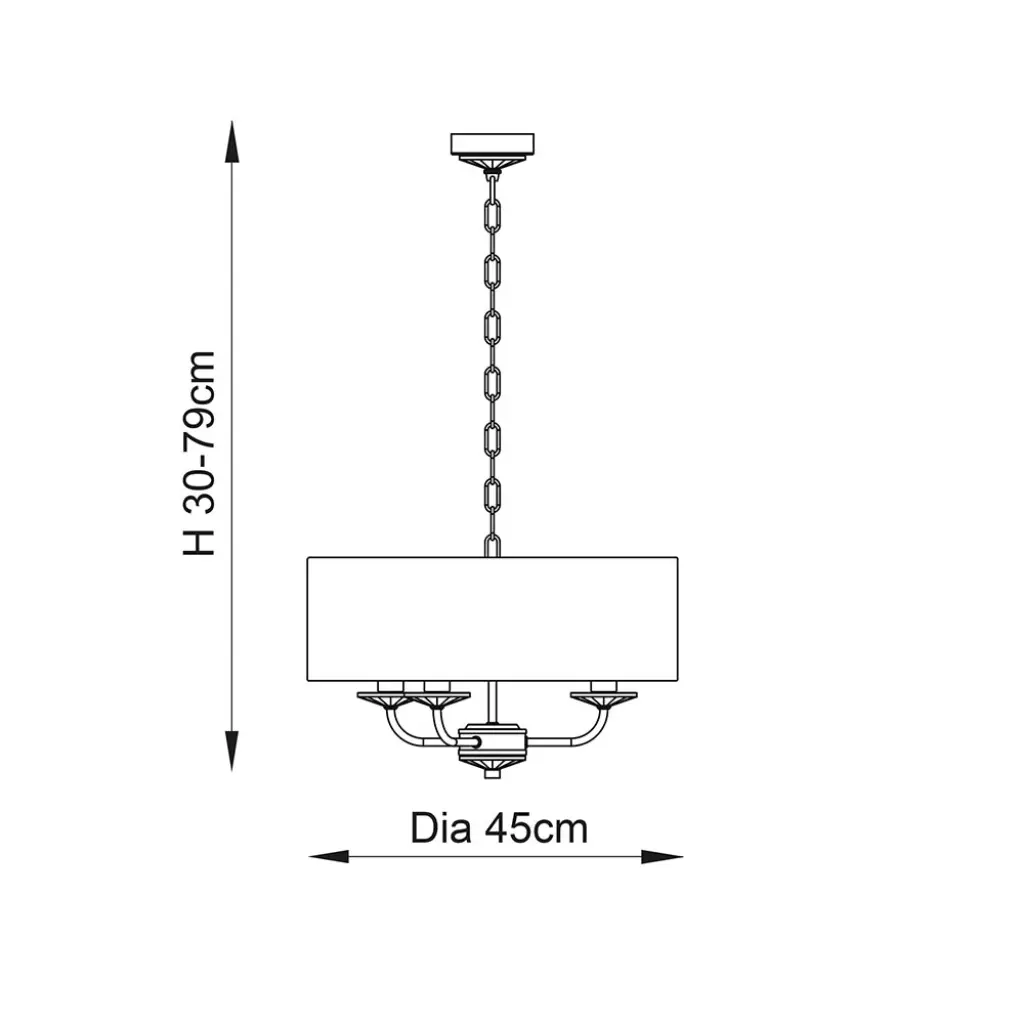 Nixon 3 Light Brass Pendant