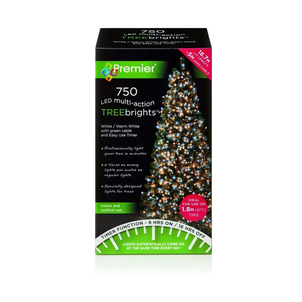 750 LED Timer Treebrights Multi Coloured Christmas Tree Lights