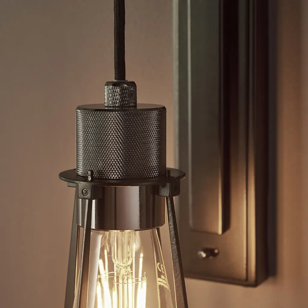 Urban Industrial Black & Chrome Wall Light