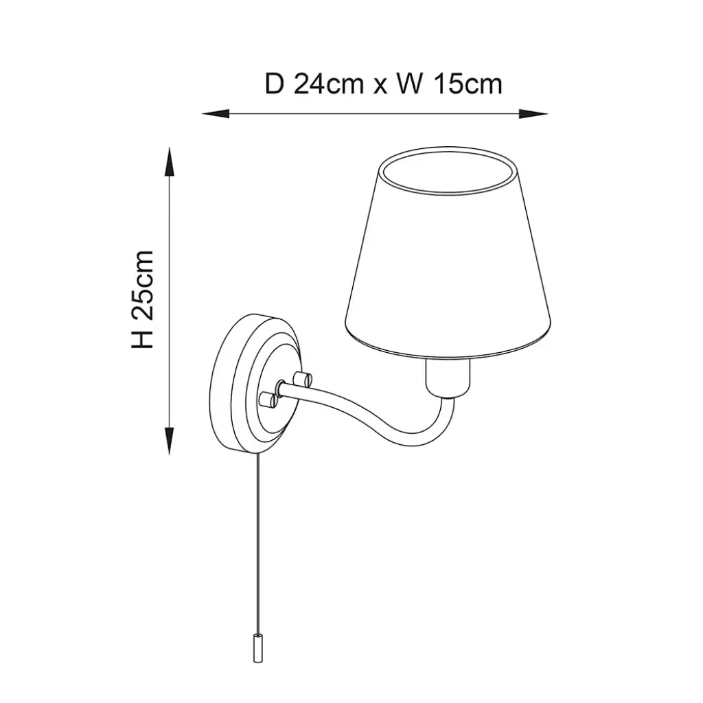 Conway Chrome Wall Light C/W Shade IP44