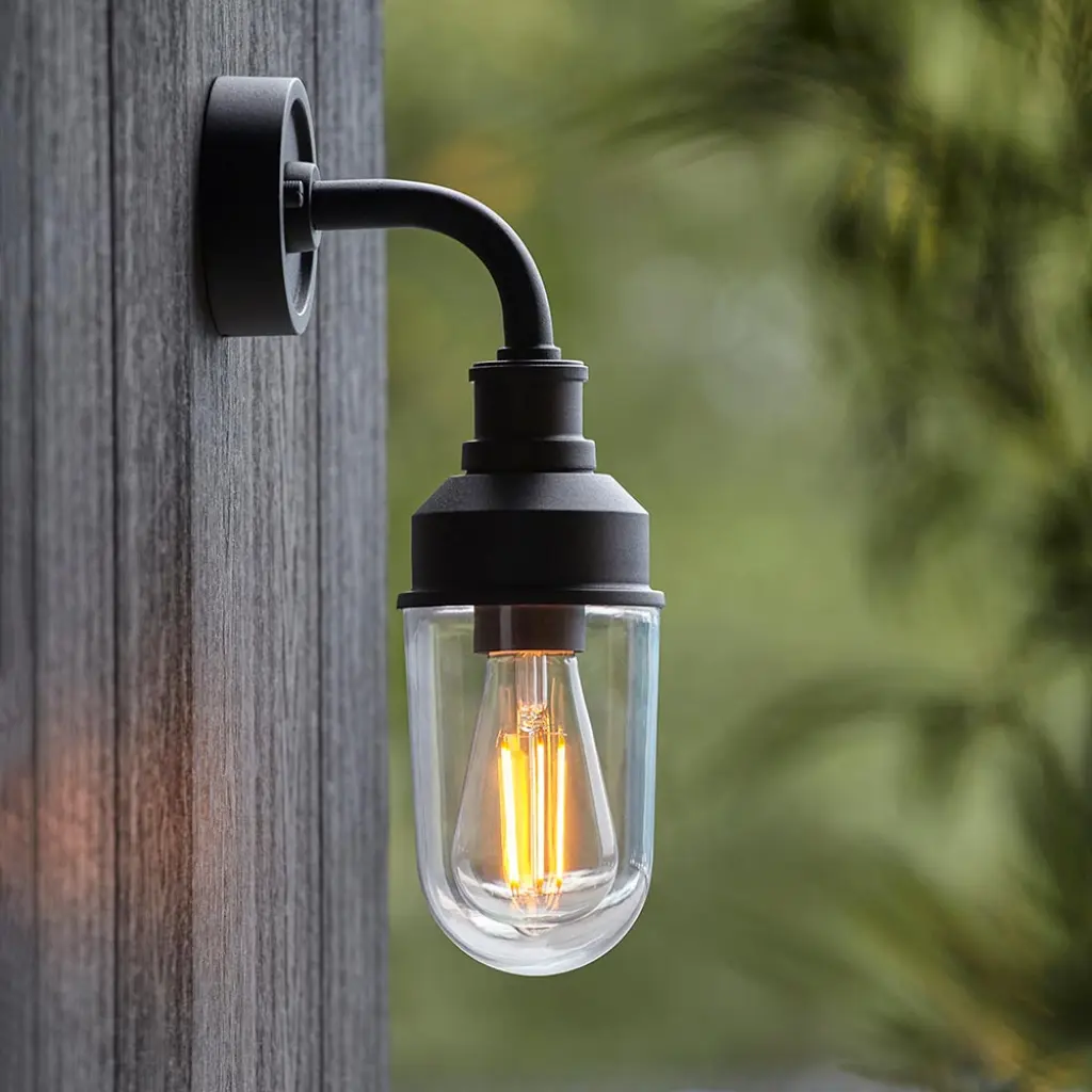 Modern Black Outdoor Wall Light IP44