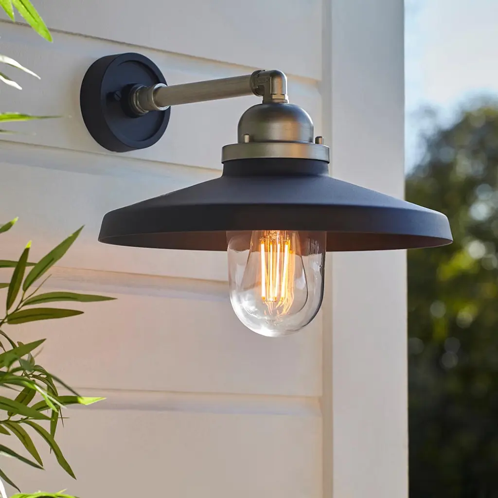 Black & Pewter Outdoor Wall light IP44