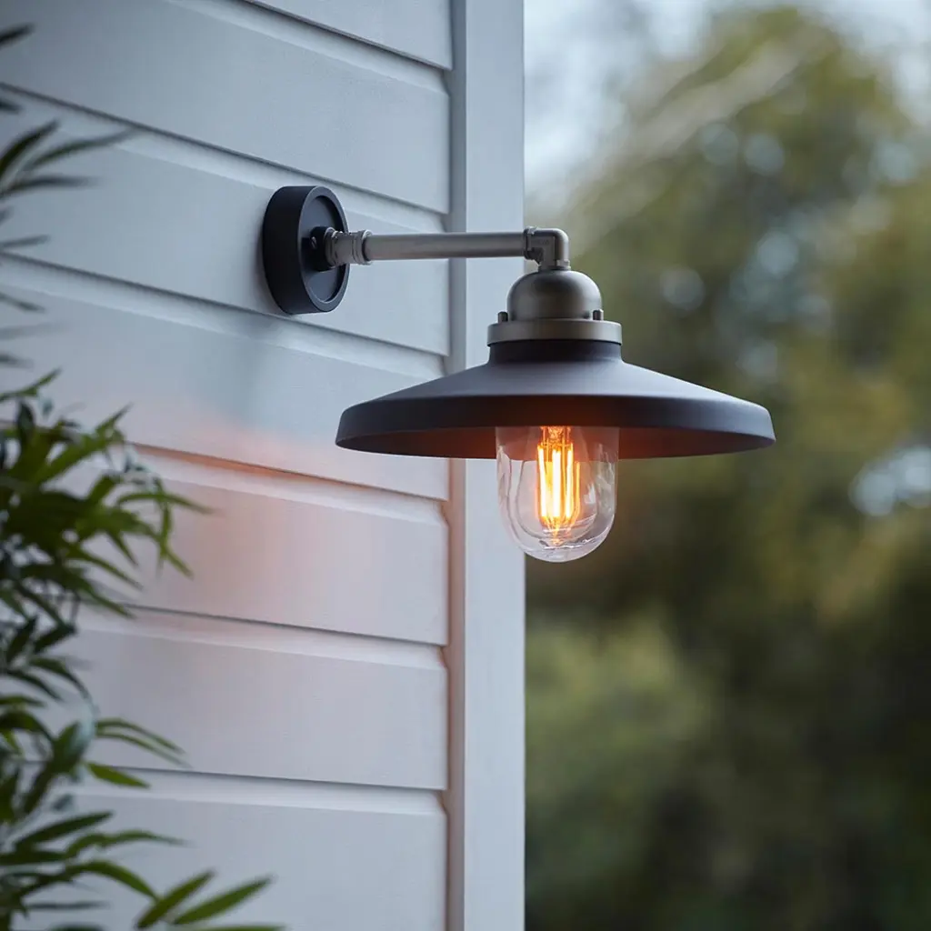 Black & Pewter Outdoor Wall light IP44