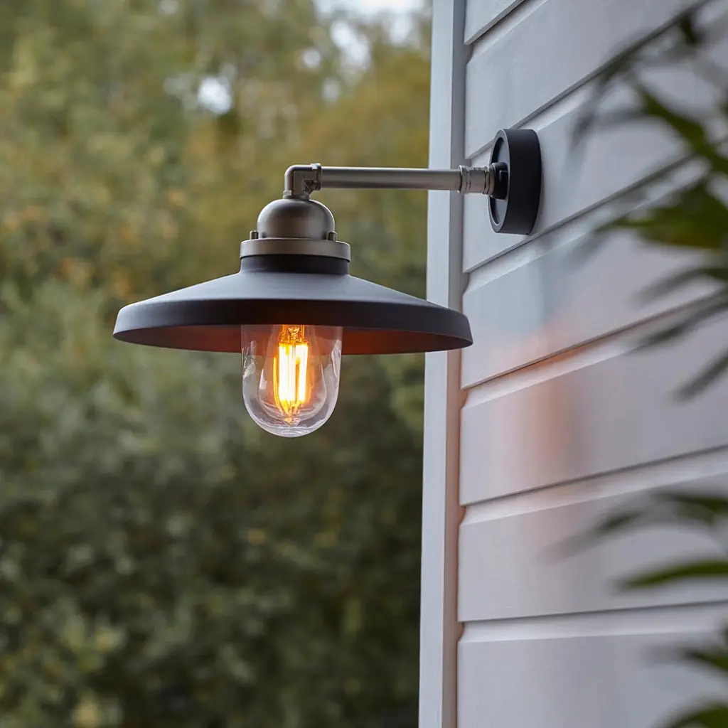 Black & Pewter Outdoor Wall light IP44