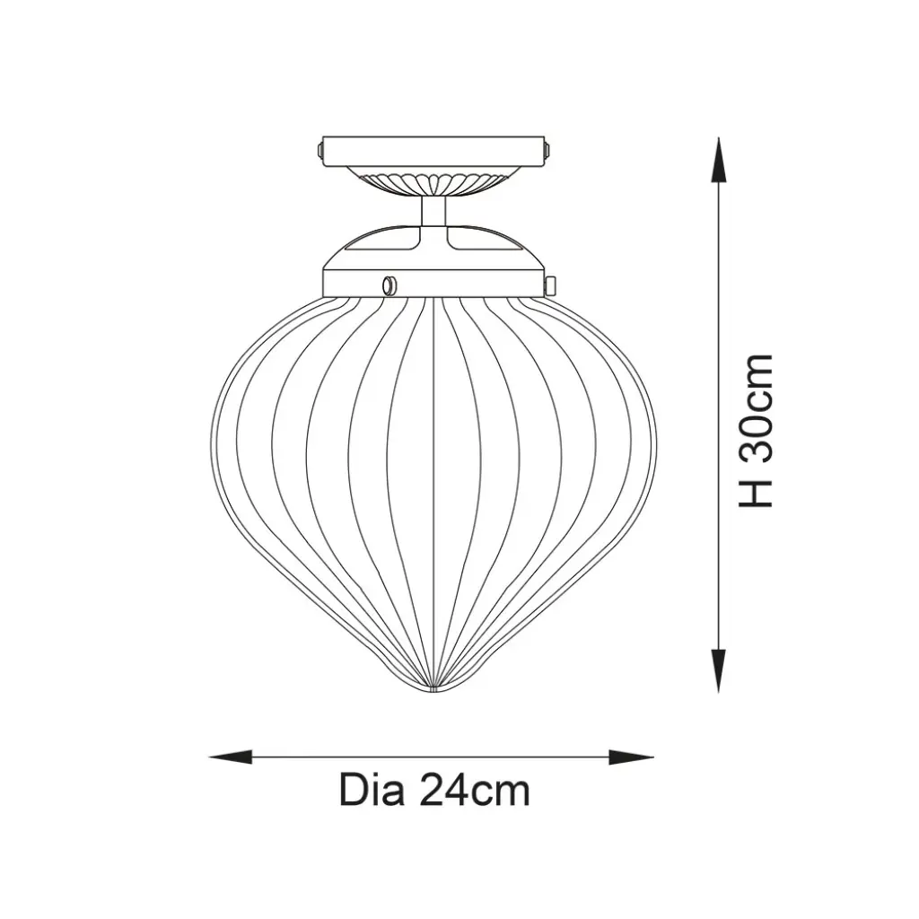 Cheston Flush Light in Chrome with Ribbed Glass IP44